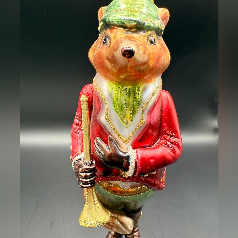 Festive Master of the Hint - Fox Trot Ornament in Red and Gold